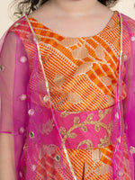 Orange and pink floral print fit & flare dress
