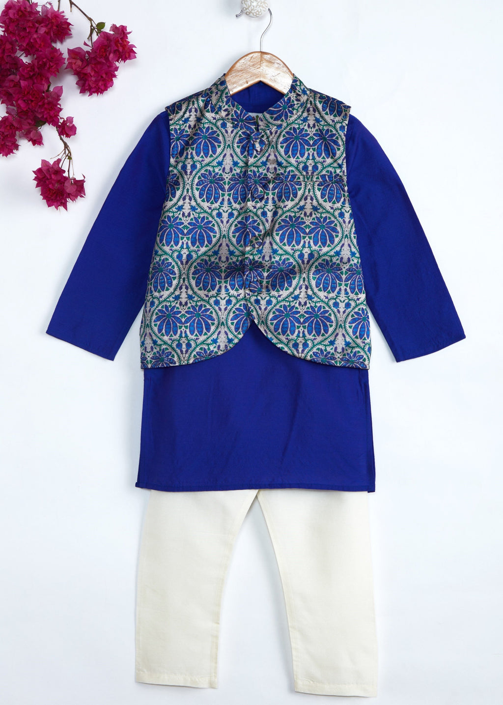 Blue Kurta Pajama with Jacket